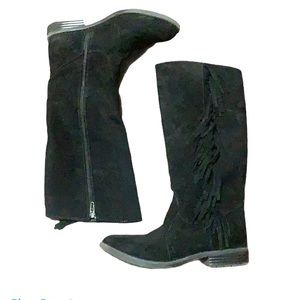 Kenneth Cole Unlisted Black Boots Suede Tall Fall Winter Stylish Size 5